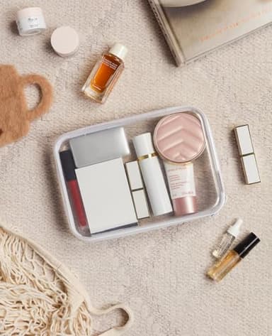 3PCS Clear Hard Shell Zipper Case,Portable Cosmetic Bag with Zipper, Diaper Bag Organizing Pouches, Kid's Toy Storage Organizer Bins,Hard Plastic Case, Halloween Thanksgiving Storage Bins - Image 3