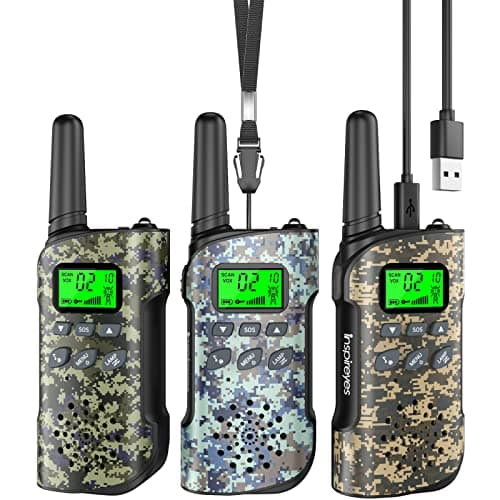 Inspireyes Walkie Talkies for Kids Rechargeable,Toys for Boys and Girls Ages 3-12, 3 Pack Long Range 2-Way Radios, Birthday Gifts,Christmas Stockings, Outdoor Play, Family Games, Hiking Camping Gear - Image 1