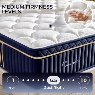 Queen Mattress, 14 Inch Queen Size Hybrid Mattress in a Box, Medium Firm Memory Foam mattress, with Individual Pocket Springs, Upgrade Zoned Support, Motion Isolation&Pressure Relief, CertiPUR-US - Image 2