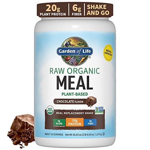 Garden of Life Meal Replacement Shakes, Raw Organic, Chocolate Protein Powder with Plant Based Pea Protein, Sprouts, Greens, Probiotics, Dairy Free 28 Servings - Image 1