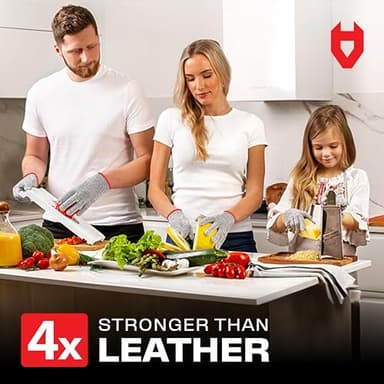 NoCry Premium Cut Resistant Gloves Food Grade — Level 5 Protection; Ambidextrous; Machine Washable; Superior Comfort and Dexterity; Lightweight — Perfect Cutting Gloves or Mandolin Glove - Image 2