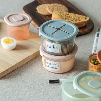 Moonkie Silicone Baby Food Containers | 8oz/4 oz Baby Food Storage Jars with Airtight Lids and A Snack Cup Lid | Freezer,Microwave and Dishwasher Safe, Reusable Baby Food Jars for Infant & Toddler - Image 2