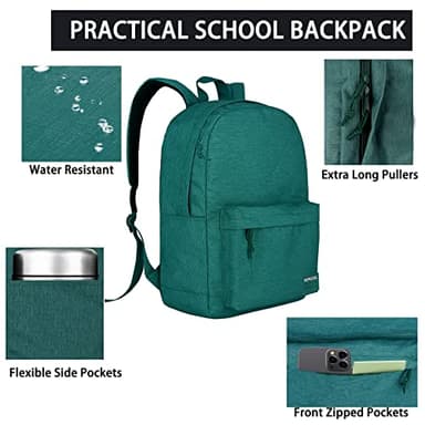 SUPACOOL Casual Laptop Backpack for Men and Women, Backpack for College, USB Charging Port, Lightweight Pack Back(Green) - Image 4