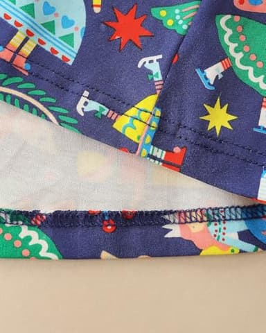 Hongshilian Little Girls Cotton Cartoon Appliques Casual Dress Long Sleeve Jersey Party Shirt Dresses(7T,Princess & Navy) - Image 5