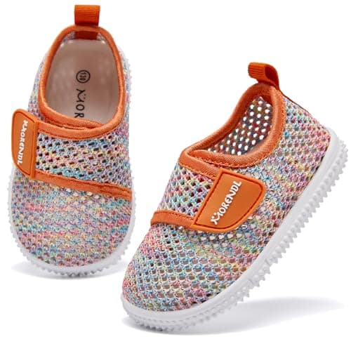MORENDL Toddler Water Shoes Baby Breathable Mesh Non-Slip Sandals Quick Dry Lightweight Beach Barefoot Shoes Surfing Boating Sport Shoes Mixed 6-9 Months - Image 1