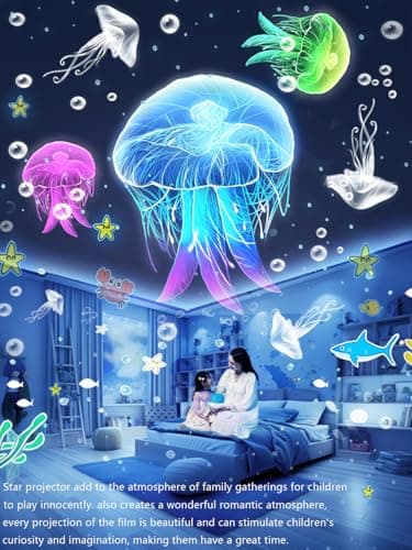 21 Sets of Films, Projector Night Light for Kids Bedroom, Ceiling, Kids Night Light Projector, Star Galaxy Projector with 360° Rotation Dimmable for Girls, Birthday, Christmas, Nursery, Room Decor - Image 5