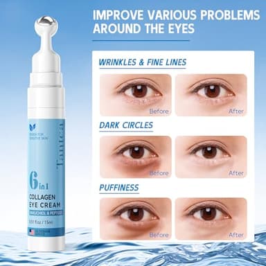 Tantea Under Eye Cream Anti-Aging | 6 in 1 Collagen Anti-Wrinkle Eye Cream - Peptides, Bakuchiol, Centella - Wrinkles | Fine Lines | Dark Circles | Puffiness | Natural Retinol Alternative, 0.51 fl.Oz - Image 4
