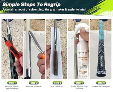 Saplize Cross Cord Golf Grips 13 Pack, Innovative Anti-slip Design, 13 Grips with All Kits, Hybrid Golf Club Grips, CL09 Series, Grey Midsize - Image 5