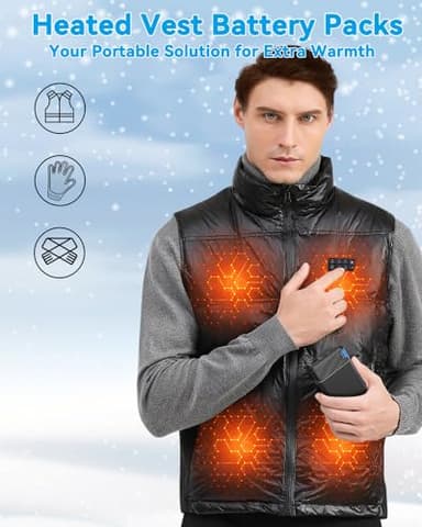 AsperX 2-Pack 10000mAh USB C Output Portable Charger Power Bank Fast Charging, Portable Phone Charger External Battery Pack for iPhone, Samsung, Google LG and Heated Vest - Image 6