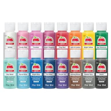Apple Barrel, Vibrant Spectrum Collection Acrylic Craft Paint, PROMOABIII, 2 fl oz each, 16 assorted matte colors, 16 count - Image 1