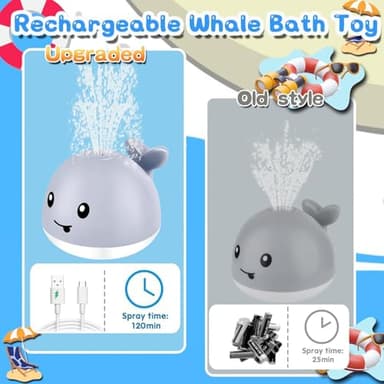 Bath Toys for Kids Ages 1-3 - Christmas Stocking Stuffers for Toddlers - Light Up Whale Sprinkler Bathtub Water Pool Toys for Babies 6-12-18 Months -1 Year Old Girls Boys Gifts First Birthday Gifts - Image 5
