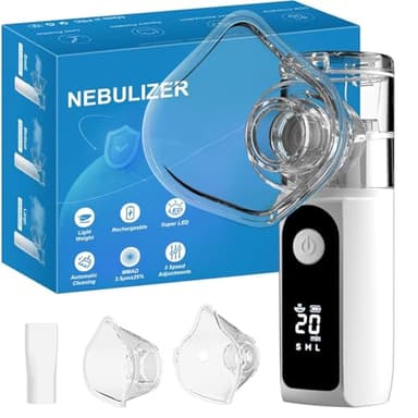 Portable Nebulizer for Adults and Kids with Smart LED Display, 3 Modes & Auto-Cleaning, Handheld Nebulizer for Home and Travel Use - Image 1