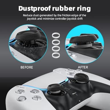 ECHZOVE PS5 Controller Cover Case - Anti-Slip Silicone Skin for PS5 DualSense Controller with Thumb Grip Caps, Joystick Protectors, Spider-Man Theme Sticker - Black - Image 8