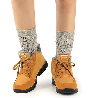 BomKinta Slouch Socks Women Thigh High Boot Socks Soft Scrunch Socks Size 5-11 3 Pair Pack Black White Gray - Image 5