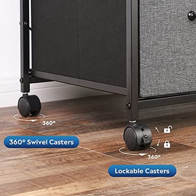 DEVAISE 3 Drawer Mobile File Cabinet, Rolling Printer Stand with Open Storage Shelf, Fabric Lateral Filing Cabinet fits A4 or Letter Size for Home Office, Rustic Brown - Image 6