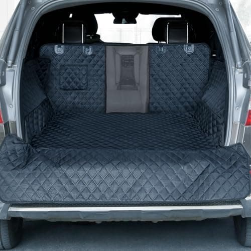 PETICON SUV Cargo Liner for Dogs with Mesh Window, Waterproof Pet Cargo Cover Dog Seat Mat for SUVs Sedans Vans with Bumper Flap Protector, Non-Slip, Large Size Universal Fit - Image 1