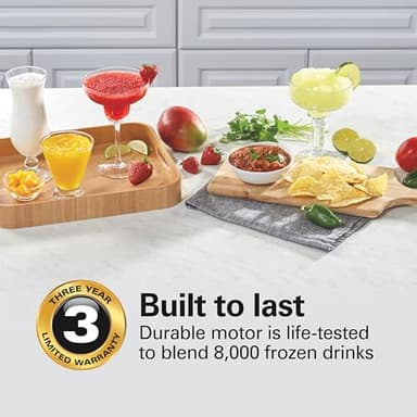 Hamilton Beach Wave Crusher Blender For Smoothies With 40 Oz Glass Jar and 14 Functions, Ice Sabre Blades & 700 Watts for Consistently Smooth Results, Black + Stainless Steel (54221) - Image 4