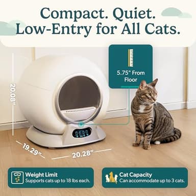 PetCove Self Cleaning Automatic Litter Box for Multi cat - XL Capacity/Quiet Operation/Odor Control/Anti-Pinch Safety/Easy App Control with Ultra Fast 5 GHz Wi-Fi - Includes Litter Bag Liners - Image 4