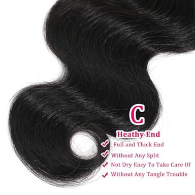 Human Hair Bundles Body Wave Bundles Human Hair 16 18 20 Inch 12A Grade 100% Unprocessed Brazilian Virgin Hair Body Wave 3 Bundles Deals Real Human Hair Extensions For Black Women Natural Black - Image 7