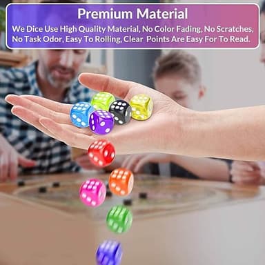 Rerdeim 110 Pieces Dice Set, Colored Game Bulk Dices, Colorful Dices, 6 Sided Dice for Classroom Teaching, Board Game, Playing, Rolling, Small Six Sided 11 Color Red, Yellow, Blue, Green and More - Image 5