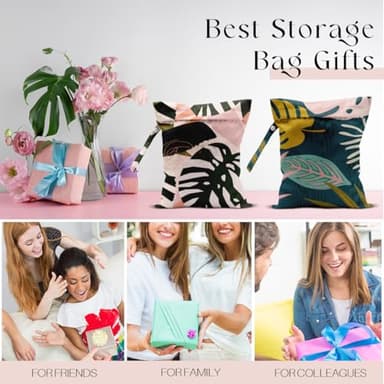 zcyxuuw 2 Pcs Wet Bag, Waterproof Wet Dry Bag, Small Laundry Bag, for Swimsuit, Pool, Travel, Beach, Diapers, Dirty Yoga Gym Clothes, Makeup Bags for Travel, Tropical Palm Leaves Decor Jungle - Image 6