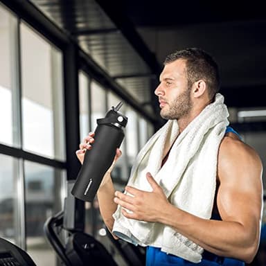 HYDROWION 32oz Stainless Steel Water Bottle(Cold for 48 Hrs, Hot for 24 Hrs),Double Wall Vacuum Insulated Water Bottle with Straw Lid, Spout Lid and Flex Cap, Fit in Any Car Cup Holder,Black - Image 8