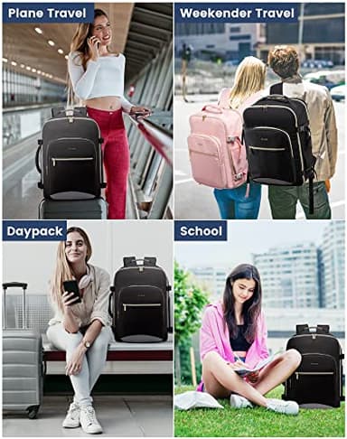 LOVEVOOK 40L Travel Backpack for Women Men,Waterproof Airline Approved Carry On Luggage Travel Essentials,TSA Carry On Backpack Personal Item Travel Bag Suitcase Weekender Traveling with Packing Cubes - Image 7