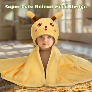 Toddler Bath Towel Hooded Kids Towel Bath Baby Towels with Hood for Boy Girl 0-5 Years, 2-Pack Soft Absorbent Baby Bath Towel Toddler Towels with Hood, Thick 50''x32'' Kids Hooded Towel for Toddlers - Image 5
