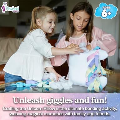 Pinwheel Crafts Unicorn Pillow Kit - DIY Arts and Crafts for Kids Ages 6 7 8-12+ Years, No Sewing Kit for Kids, Unicorn White Pillow Craft Kits for Birthday, Christmas Gifts for Girls - Image 2