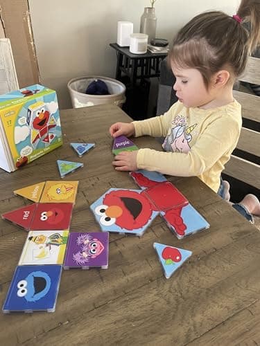 CreateOn “Sesame Street” Toys, Magnetic Kids’ Building Tiles from “Sesame Street” Books, Colors with Elmo Magnet Tiles, Educational Toys for Ages 3+, 17 Pieces - Image 3