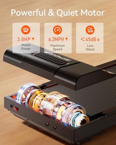 Treadmill for Home, 3.0HP Folding Treadmill with Incline, 300 lbs Capacity, Bluetooth & Heart Rate Sensor, Space-Saving Design - Image 3