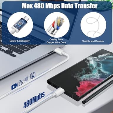 Samsung Fast Charger 2Pack 10FT Long USB C Samsung Charger Fast Charging Cord 25W USB C Chargers Fast Charging Block,Type C Wall Chargers for SamsungGalaxy S25 Ultra/S25+/S24+/S23/S22/S21/S20/A54/A16 - Image 6