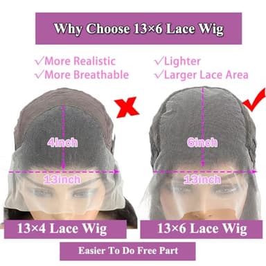 IAMFUPO 36 Inch Lace Front Wigs Human Hair 200 Density Deep Wave HD Frontal Wigs for Women Pre Plucked (13x6, 36 Inch) - Image 2