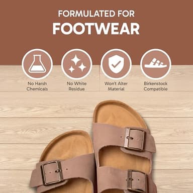 4-in-1 Sandal and Shoe Cleaning Kit for Birkenstock – Premium Care Kit Safe for Leather, Suede, Nubuck & Cork - Includes Sealer, Protector Spray, Cleaner & Brush - Image 2