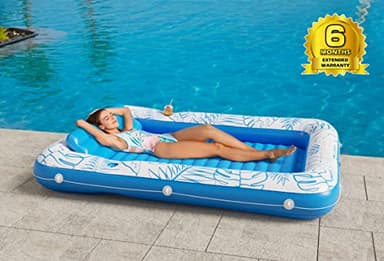 Jasonwell Inflatable Tanning Pool Lounger Float 4 in 1 Sun Tan Tub Sunbathing Lounge Raft Floatie Toys Water Filled Bed Mat Pad for Kids Adult Blow Up Kiddie Ball Pit Pool (XL) - Image 7