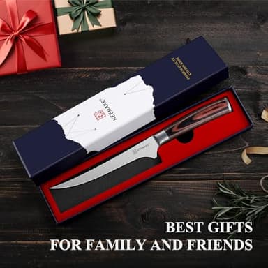 KEEMAKE Boning Knife 6 Inch, Super Sharp Fish Fillet Knife, High Carbon Stainless Steel Deboning Knives, Professional Boning Knives for Meat Cutting Poultry, Pakkawood Handle with Gift Box - Image 8