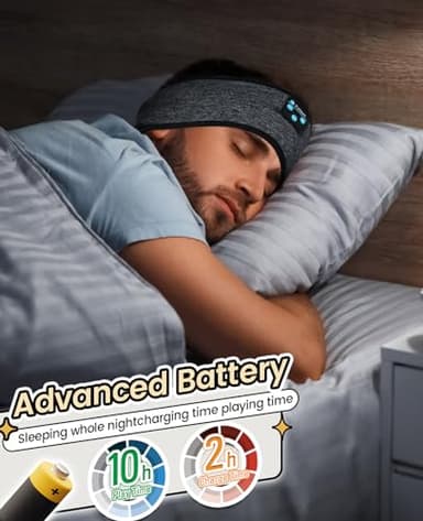 Fulext Sleep Headphones Bluetooth Headband - Sleeping Headphones for Side Sleeper Reduce Snoring Disturbance for Sleeping, Sports, Tech/Birthday for Women Men Mom Dad - Image 6