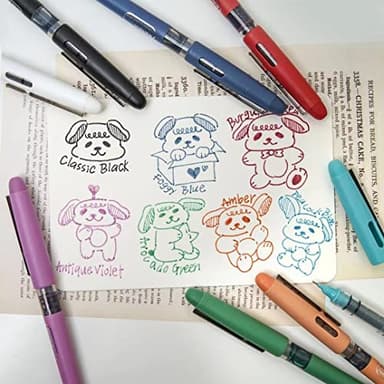 WRITECH Liquid Ink Rollerball, 0.5mm Extra Fine Point, Smooth Writing Quick Dry Roller Pens 8 Assorted Colors for Journaling, Drawing & Sketching (Vintage) - Image 8