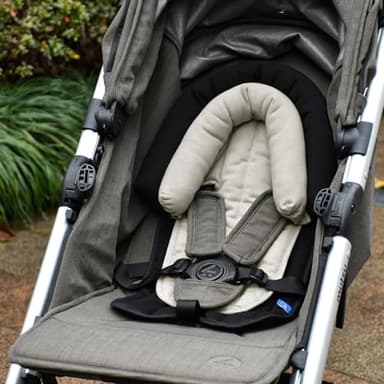 COOLBEBE Upgraded 2-in-1 Babybody Supports for Newborn Infant - Extra Soft Breathable Car Seat Insert Cushion Pad, Perfect for Carseat, Stroller, Swing, Bouncer, Black - Image 6