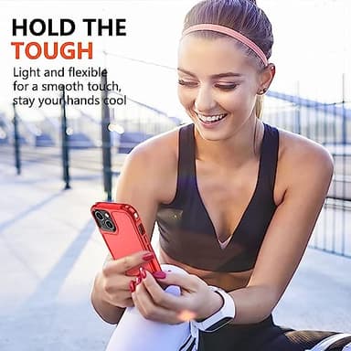 SPIDERCASE Designed for iPhone 13 Case, [10 FT Military Grade Drop Protection] [with 2 pcs Tempered Glass Screen Protector] Cover for iPhone 13 6.1 inch (Red) - Image 7