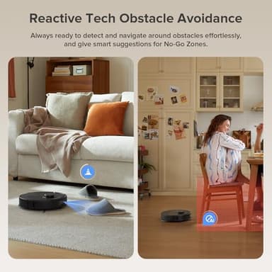 roborock Qrevo Series Robot Vacuum and Mop, 8000Pa Suction, Upgraded from Qrevo S, Anti-Tangle Brushes, Smart Obstacle Avoidance, Auto Mop Washing, All-in-One Dock, 200RPM Spinning Mops, Black(QV 35A) - Image 7