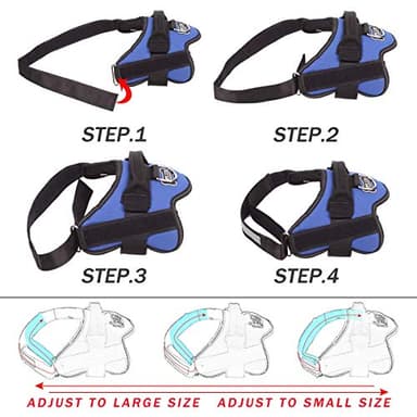 Bolux Dog Harness, No-Pull Reflective Dog Vest, Breathable Adjustable Pet Harness with Handle for Outdoor Walking - No More Pulling, Tugging or Choking (Blue, M) - Image 3