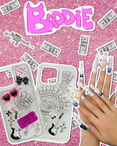 DoDoBeads 2250 Pcs Junk Case Charms Kit, Charms for Junk Cases, Phone Case Charms, Junk Case Kit with Big Charms, Bow Charms, Nail Charms, Letter Beads, Pink Charms,Junk Beads Charms - Image 4
