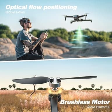 DEERC Drone with Camera 1080P, D20S FPV Mini Drones for Kids Adults Beginner; Foldable RC Quadcopter with Brushless Motor, 2 Batteries, Altitude Hold, Optical Flow, 3D Flips, Toy Gifts for Boys Girls - Image 5