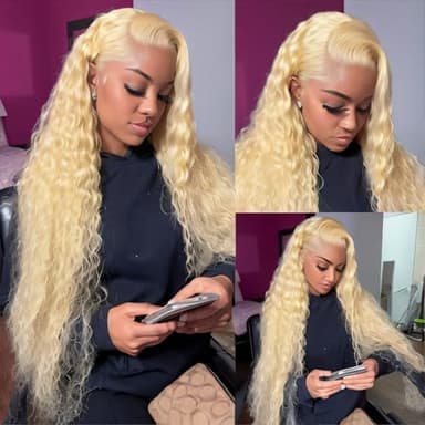 Boyusijf 613 Lace Front Wig Human Hair 613 Blonde Deep Wave 13x6 HD Transparent Lace Front Wig Human Hair Pre Plucked Blonde Wig Human Hair with Baby Hair 180% Density for Women(30inches 613 13x6 Wig) - Image 7