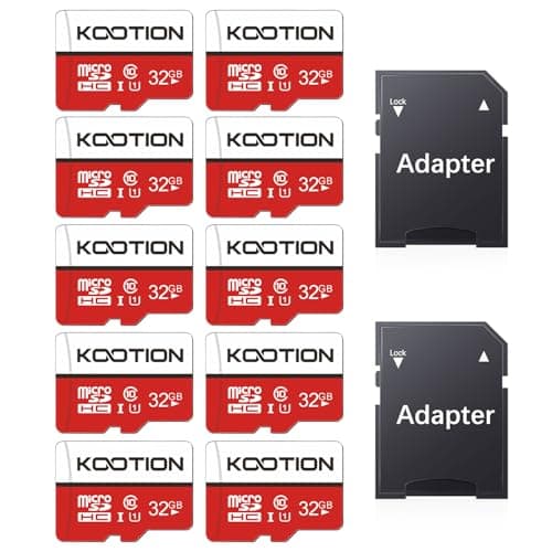 KOOTION 32GB Micro SD Cards 10-Pack, UHS-1 TF Flash Memory Card, U1, Class 10 microSDHC Card with Adapter - Image 1