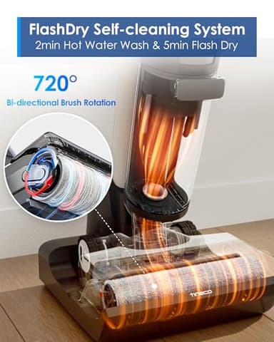 Tineco Floor ONE S7 FlashDry Smart Cordless Wet Dry Vacuum Cleaner, Long Runtime, Great for Sticky Messes, Self-Cleaning, 158℉Hot Air FlashDrying, Dual-Sided Edge Cleaning, Extended Battery Lifespan - Image 3
