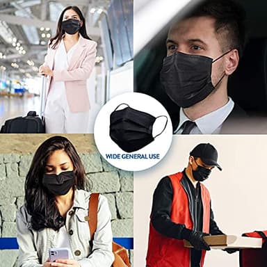 NNPCBT 500PCS 3 ply black disposable masks filter mask - Image 4