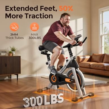 YOSUDA Exercise Bike, Brake Pad Stationary Bike for Home with Exclusive App, Magnetic Indoor Cycling Bike with 300 lb Weight Capacity, Low Noise, Tablet Holder and Fitness Courses for Weight Loss - Image 4