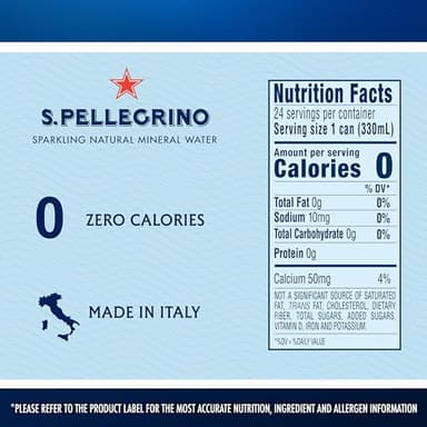 S.Pellegrino Sparkling Natural Mineral Water, Unflavored, 11.15 Fl. Oz (Pack of 24) - Image 2